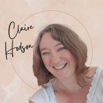 Smiling person with shoulder-length brown hair against a light background. Text reads, "Claire Hodson. - seagullmedia webdesign for hospitality businesses